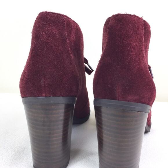 Franco Sarto Burgundy Suede “Nashville” Lace-Up Ankle Boot, Dark Red, Sz 8.5 - Picture 4 of 8